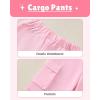 image:imageKucnuzki Toddler Kids Girl Clothes Long Sleeve Shirt Tops Baggy Jeans Cute Pants Set Baby Girl Outfit 2 Piece ClothingPink Cargo