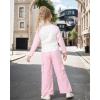 image:imageKucnuzki Toddler Kids Girl Clothes Long Sleeve Shirt Tops Baggy Jeans Cute Pants Set Baby Girl Outfit 2 Piece ClothingPink Cargo