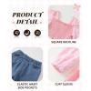 image:imageKucnuzki Toddler Kids Girl Clothes Long Sleeve Shirt Tops Baggy Jeans Cute Pants Set Baby Girl Outfit 2 Piece ClothingPink Point