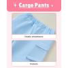 image:imageKucnuzki Toddler Kids Girl Clothes Long Sleeve Shirt Tops Baggy Jeans Cute Pants Set Baby Girl Outfit 2 Piece ClothingWhite Blue Cargo