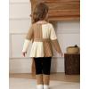 image:imageKucnuzki Toddler Baby Girl Clothe Long Sleeve Shirt Sweatshirt Leggings 2 Piece Kids Baby Girl Fall Outfit Winter ClotheBrown Yellow