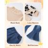 image:imageKucnuzki Toddler Girl Clothes Cute Kids Clothes Long Sleeve Shirts Top Bell Bottom Denim Jeans Pants 2 Piece Matching OutfitsApricot