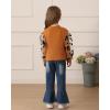 image:imageKucnuzki Toddler Girl Clothes Cute Kids Clothes Long Sleeve Shirts Top Bell Bottom Denim Jeans Pants 2 Piece Matching OutfitsBrown