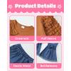 image:imageKucnuzki Toddler Girl Clothes Cute Kids Clothes Long Sleeve Shirts Top Bell Bottom Denim Jeans Pants 2 Piece Matching OutfitsDark Brown