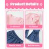 image:imageKucnuzki Toddler Girl Clothes Cute Kids Clothes Long Sleeve Shirts Top Bell Bottom Denim Jeans Pants 2 Piece Matching OutfitsPink