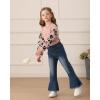 image:imageKucnuzki Toddler Girl Clothes Cute Kids Clothes Long Sleeve Shirts Top Bell Bottom Denim Jeans Pants 2 Piece Matching OutfitsPinklace
