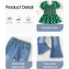 image:imageKucnuzki Toddler Kids Girls Clothes Short Sleeve Shirt Top Flare Denim Jeans 2 Piece Outfits For Girls Cute Clothing SetGreen Jeans