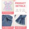image:imageKucnuzki Toddler Kids Girls Clothes Short Sleeve Shirt Top Flare Denim Jeans 2 Piece Outfits For Girls Cute Clothing SetPink Tie Dye
