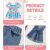 image:imageKucnuzki Toddler Kids Girls Clothes Short Sleeve Shirt Top Flare Denim Jeans 2 Piece Outfits For Girls Cute Clothing SetTie Dye