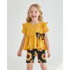 image:imageKucnuzki Baby Girl Clothes Toddler Girls Summer Outfits Kids Short Fly Sleeve Cute Ruffle Shirts Tops Floral Shorts SetYellow
