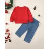 image:imageKucnuzki Toddler Baby Girl Clothes Long Sleeve Hoodie Crewneck Sweatshirt Denim Jeans Pants Fall Winter Baby Girl OutfitChristmas