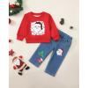 image:imageKucnuzki Toddler Baby Girl Clothes Long Sleeve Hoodie Crewneck Sweatshirt Denim Jeans Pants Fall Winter Baby Girl OutfitChristmas