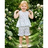 image:imageKucnuzki Cute Toddler Baby Girl Clothes Summer Tank Tops T Shirt Ruffle Trim Kids Shorts 2 Piece Set Floral Print OutfitBlue