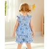image:imageKucnuzki Cute Toddler Baby Girl Clothes Summer Tank Tops T Shirt Ruffle Trim Kids Shorts 2 Piece Set Floral Print OutfitLight Blue