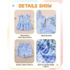 image:imageKucnuzki Cute Toddler Baby Girl Clothes Summer Tank Tops T Shirt Ruffle Trim Kids Shorts 2 Piece Set Floral Print OutfitLight Blue