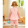 image:imageKucnuzki Cute Toddler Baby Girl Clothes Summer Tank Tops T Shirt Ruffle Trim Kids Shorts 2 Piece Set Floral Print OutfitPink