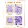 image:imageKucnuzki Cute Toddler Baby Girl Clothes Summer Tank Tops T Shirt Ruffle Trim Kids Shorts 2 Piece Set Floral Print OutfitPurple