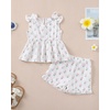 image:imageKucnuzki Cute Toddler Baby Girl Clothes Summer Tank Tops T Shirt Ruffle Trim Kids Shorts 2 Piece Set Floral Print OutfitWhite