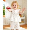 image:imageKucnuzki Cute Toddler Baby Girl Clothes Summer Tank Tops T Shirt Ruffle Trim Kids Shorts 2 Piece Set Floral Print OutfitWhite