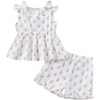 image:imageKucnuzki Cute Toddler Baby Girl Clothes Summer Tank Tops T Shirt Ruffle Trim Kids Shorts 2 Piece Set Floral Print OutfitWhite