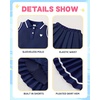 image:imageKucnuzki Little Girls Clothes Toddler Outfit Polo Sleeveless Shirt Spring Tank Tops Pleated Skirt 2 Piece Dress SetDark Blue