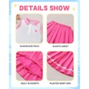 image:imageKucnuzki Little Girls Clothes Toddler Outfit Polo Sleeveless Shirt Spring Tank Tops Pleated Skirt 2 Piece Dress SetHot Pink
