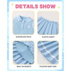 image:imageKucnuzki Little Girls Clothes Toddler Outfit Polo Sleeveless Shirt Spring Tank Tops Pleated Skirt 2 Piece Dress SetLight Blue