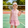image:imageKucnuzki Little Girls Clothes Toddler Outfit Polo Sleeveless Shirt Spring Tank Tops Pleated Skirt 2 Piece Dress SetPink