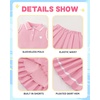 image:imageKucnuzki Little Girls Clothes Toddler Outfit Polo Sleeveless Shirt Spring Tank Tops Pleated Skirt 2 Piece Dress SetPink