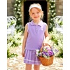 image:imageKucnuzki Little Girls Clothes Toddler Outfit Polo Sleeveless Shirt Spring Tank Tops Pleated Skirt 2 Piece Dress SetPurple