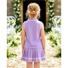 image:imageKucnuzki Little Girls Clothes Toddler Outfit Polo Sleeveless Shirt Spring Tank Tops Pleated Skirt 2 Piece Dress SetPurple