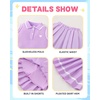 image:imageKucnuzki Little Girls Clothes Toddler Outfit Polo Sleeveless Shirt Spring Tank Tops Pleated Skirt 2 Piece Dress SetPurple